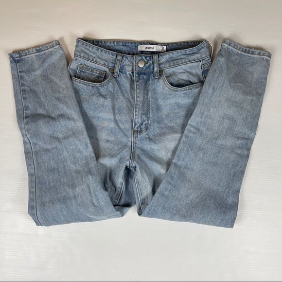 JUSTFAB Jeans Light Blue Wash Mom Boyfriend High Rise Jean Women's 27 - Picture 2 of 10